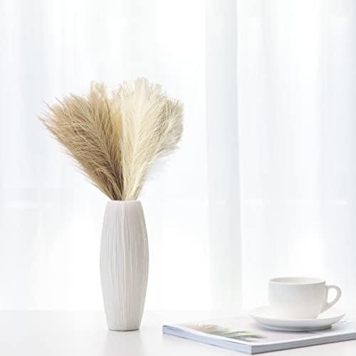 FuninCrea 6 Piezas de Hierba Artificial de Pampas de 17 Pulgadas, Relleno de Jarrones de Caña Sintética, Hierba de Pampas Artificial de Moda para Decoración Boho Decoración del Hogar y para Bodas (6)