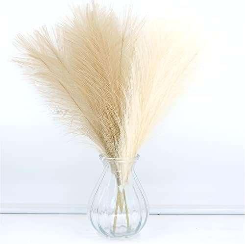 FuninCrea 6 Piezas de Hierba Artificial de Pampas de 17 Pulgadas, Relleno de Jarrones de Caña Sintética, Hierba de Pampas Artificial de Moda para Decoración Boho Decoración del Hogar y para Bodas (6)