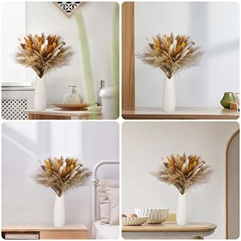 Sosayet Pampas Secas Decoracion, 100 Piezas Flores Secas Naturales 40-44 cm, Ramos de Flores Secas Naturales Decoración para el Hogar, Hierba de Pampa Esponjosas para Decoracion Boho Fiestas Bodas