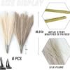 FuninCrea 6 Piezas de Hierba Artificial de Pampas de 17 Pulgadas, Relleno de Jarrones de Caña Sintética, Hierba de Pampas Artificial de Moda para Decoración Boho Decoración del Hogar y para Bodas (6)