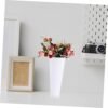 SEWACC Maceta Francés De Olla Ollas De Hierro Floreros De Boda Jarrón Shabby Chic Jarrón De Metal De La Vendimia Jarra De Leche Antigua Cubo Floral Alto Flores Envase Planchar Blanco