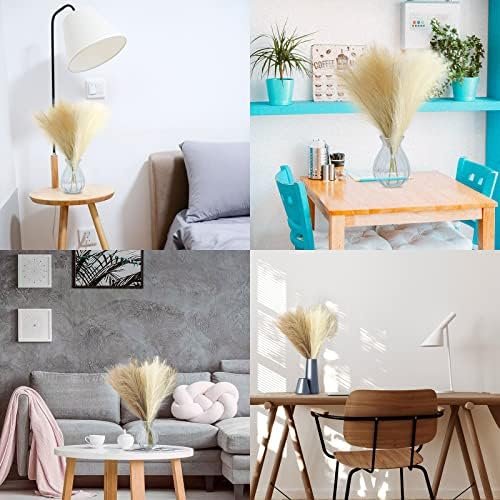FuninCrea 6 Piezas de Hierba Artificial de Pampas de 17 Pulgadas, Relleno de Jarrones de Caña Sintética, Hierba de Pampas Artificial de Moda para Decoración Boho Decoración del Hogar y para Bodas (6)