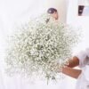 YIWOYI Ramo de flores secas naturales Gypsophila Paniculata preservadas para YIWOYI Ramo de flores secas naturales Gypsophila Paniculata preservadas para decoración del hogar y fiestas de boda (blanco, 30-40 cm, 30 g)