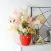 ZHDOKA Jarrón creativo de cerámica de fresa, jarrón en forma de fruta, estatua de fresa, adorno de mesa, jarrón de fresa de inspiración vintage para chimenea, boda, decoración de dormitorio (planta