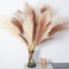Susire Decoracion Hogar Flores Secas Artificial: Pampas Secas Decoracion Grande Alta Plumas Resistente Boho con 3 Ramos y Altura de 1.2m Color Blanco