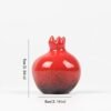 liangzishop Florero de Flor Pomegranate Jarrón de cerámica Sala de Estar Home Study Decoration Moderno y Simple florero Rojo pequeño 3 tamaños para Elegir Jarrón Decorativo (Size : Small)