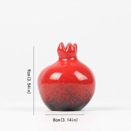 liangzishop Florero de Flor Pomegranate Jarrón de cerámica Sala de Estar Home Study Decoration Moderno y Simple florero Rojo pequeño 3 tamaños para Elegir Jarrón Decorativo (Size : Small)
