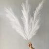 Susire Decoracion Hogar Flores Secas Artificial: Pampas Secas Decoracion Grande Alta Plumas Resistente Boho con 3 Ramos y Altura de 1.2m Color Blanco