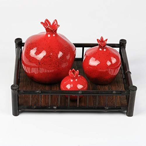 liangzishop Florero de Flor Pomegranate Jarrón de cerámica Sala de Estar Home Study Decoration Moderno y Simple florero Rojo pequeño 3 tamaños para Elegir Jarrón Decorativo (Size : Small)