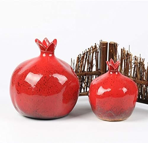 liangzishop Florero de Flor Pomegranate Jarrón de cerámica Sala de Estar Home Study Decoration Moderno y Simple florero Rojo pequeño 3 tamaños para Elegir Jarrón Decorativo (Size : Small)