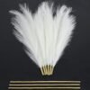 Susire Decoracion Hogar Flores Secas Artificial: Pampas Secas Decoracion Grande Alta Plumas Resistente Boho con 3 Ramos y Altura de 1.2m Color Blanco