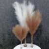 Susire Decoracion Hogar Flores Secas Artificial: Pampas Secas Decoracion Grande Alta Plumas Resistente Boho con 3 Ramos y Altura de 1.2m Color Blanco