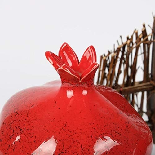 liangzishop Florero de Flor Pomegranate Jarrón de cerámica Sala de Estar Home Study Decoration Moderno y Simple florero Rojo pequeño 3 tamaños para Elegir Jarrón Decorativo (Size : Small)