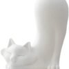 Mokylor Florero De Cerámica con Forma De Animal, Jarrón De Animales Divertidos, Jarrón De Flores De Cerámica Blanca, Jarrón Pequeño Y Lindo, Jarrón De Arte Creativo, Jarrones Decorativos(Gato)