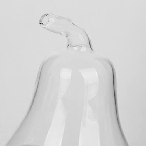 Jarrón colgante de cristal con forma de pera, cristal resistente al calor, 14 x 9 cm, transparente, hecho a mano