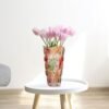 Ulable Jarrón de cristal para flores – 24 cm de alto, floreros grandes de cristal de colores para decoración de regalo