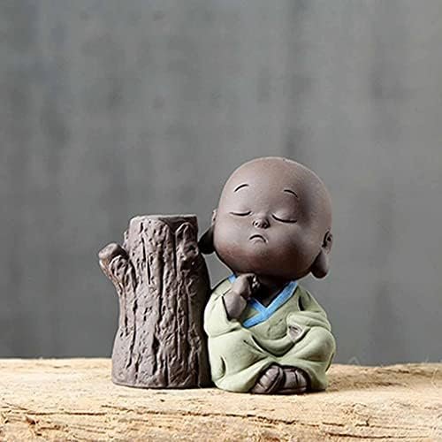 Lindo pequeño Monje té Mascota jarrón hidropónico Juego de té Creativo decoración para Mascotas Boutique Accesorios para la Ceremonia del té (Color: B) (D)