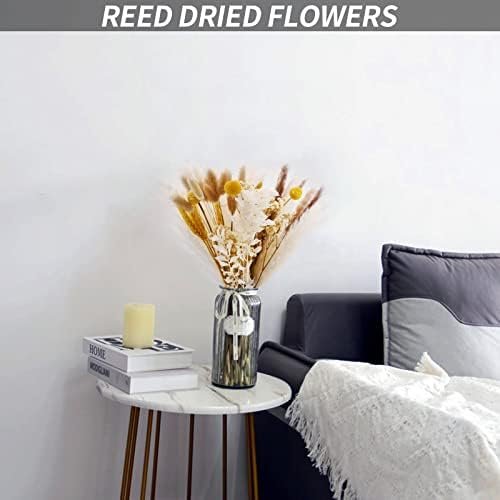 54 Piezas Pampas Secas Decoracion,Ramo de Hierba de Pampa Natural Seca,Decoracion Hierba de Pampas Secas,Flor de Hierba de Pampa,Hierba Seca de Pampas para la Boda, la decoración del florero