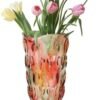 Ulable Jarrón de cristal para flores – 24 cm de alto, floreros grandes de cristal de colores para decoración de regalo