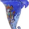 Jarrón Cuerno de la Abundancia de Murano Millefiori - Azul
