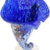 Jarrón Cuerno de la Abundancia de Murano Millefiori - Azul
