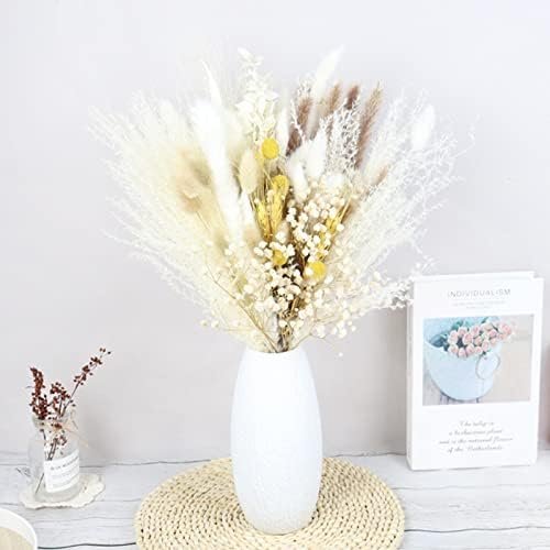 54 Piezas Pampas Secas Decoracion,Ramo de Hierba de Pampa Natural Seca,Decoracion Hierba de Pampas Secas,Flor de Hierba de Pampa,Hierba Seca de Pampas para la Boda, la decoración del florero