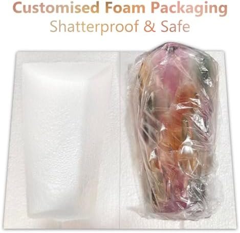 Ulable Jarrón de cristal para flores – 24 cm de alto, floreros grandes de cristal de colores para decoración de regalo