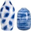 TERESA'S COLLECTIONS Florero de Cerámica Jarrón, Floreros Decorativos Modernos Hechos a Mano Azul y Blanco para Sala de Estar, Cocina, Mesa, hogar, Oficina, Boda, Regalo