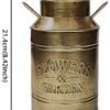 Soyizom Jarrones de Flores Decorativos, Cubo de Campo de Granja, Jarra de Leche Vintage rústica | Maceta de Metal galvanizado con Asas para Flores Florales Frescas secas para decoración