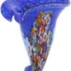 Jarrón Cuerno de la Abundancia de Murano Millefiori - Azul