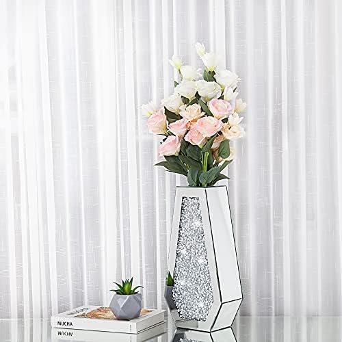 SHYFOY Jarrones Decorativos Modernos 38 cm Jarrones de Cristal, Decoracion Hogar para Chimenea, Dormitorio, Cocina, Sala de Estar, Centro de Mesa, Escritorio