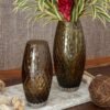 Cá d'Oro Jarrón de cristal marrón Baloton soplado a mano estilo Murano – Modelo Oliva G