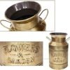 Soyizom Jarrones de Flores Decorativos, Cubo de Campo de Granja, Jarra de Leche Vintage rústica | Maceta de Metal galvanizado con Asas para Flores Florales Frescas secas para decoración